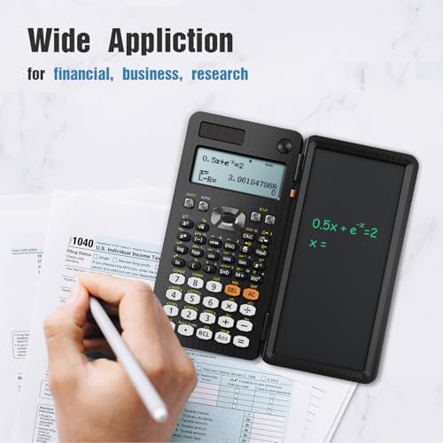 Scientific Calculator with Notepad, 2-Line Display, Solar and Battery Powered Q967