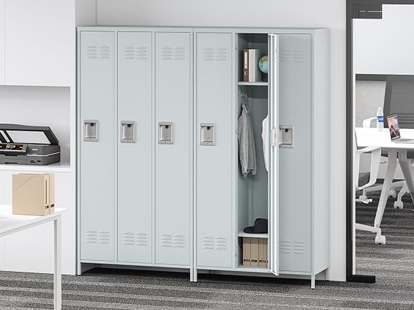 3-Door Blue Steel Storage Locker for Office, School, Gym C68898
