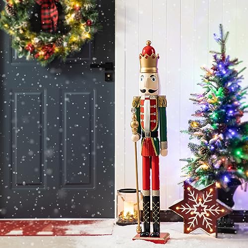 Wooden Nutcracker Decoration 42 Inch Christmas Indoor Outdoor C418758