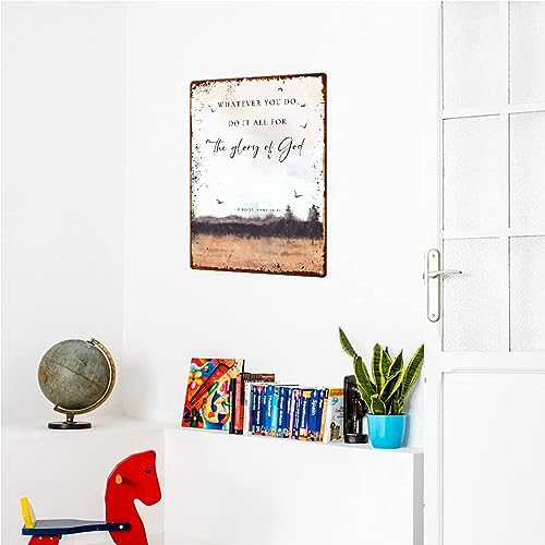 Bible Verse Wall Art Metal Sign for Bedroom Decor J896