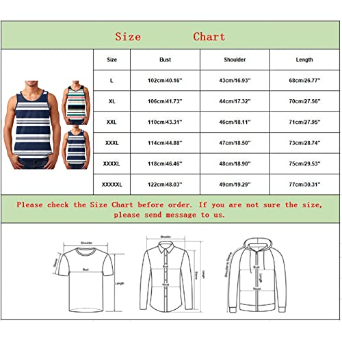 Mens Striped Sleeveless Athletic Tank Tops for Gym Workout Z9764