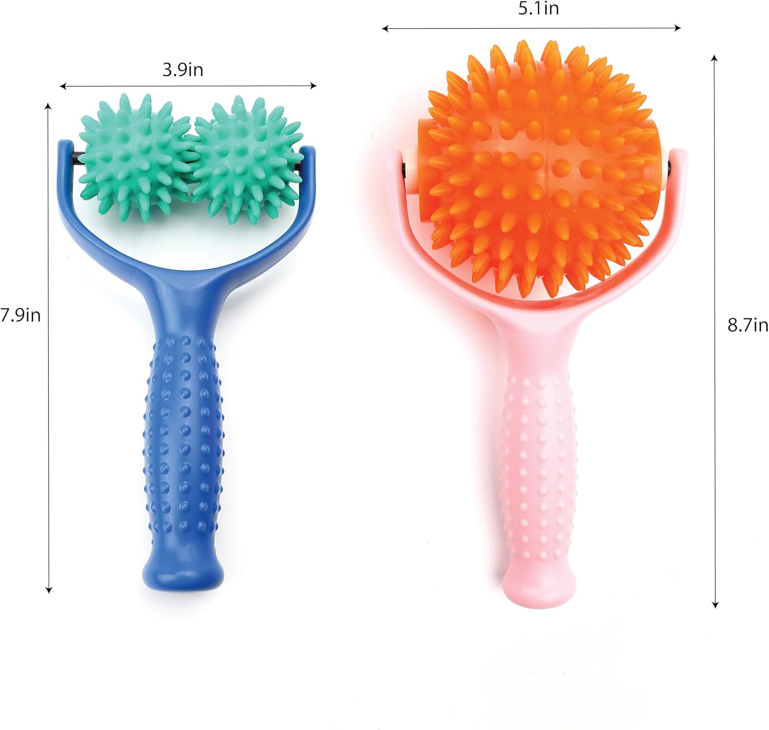 Handheld Spiky Massage Balls Rollers with Handle for Muscle Pain Relief N80731