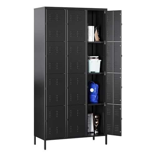 72" Metal Locker for Employees 3 Doors Blue Steel Storage Locker for Office, School, Gym - Metal Storage Cabinets for Home, Office, Gym, School