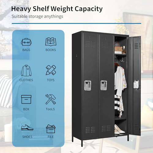 Steel Lockers for Employees, Lockable Storage Cabinet with Assembly X270