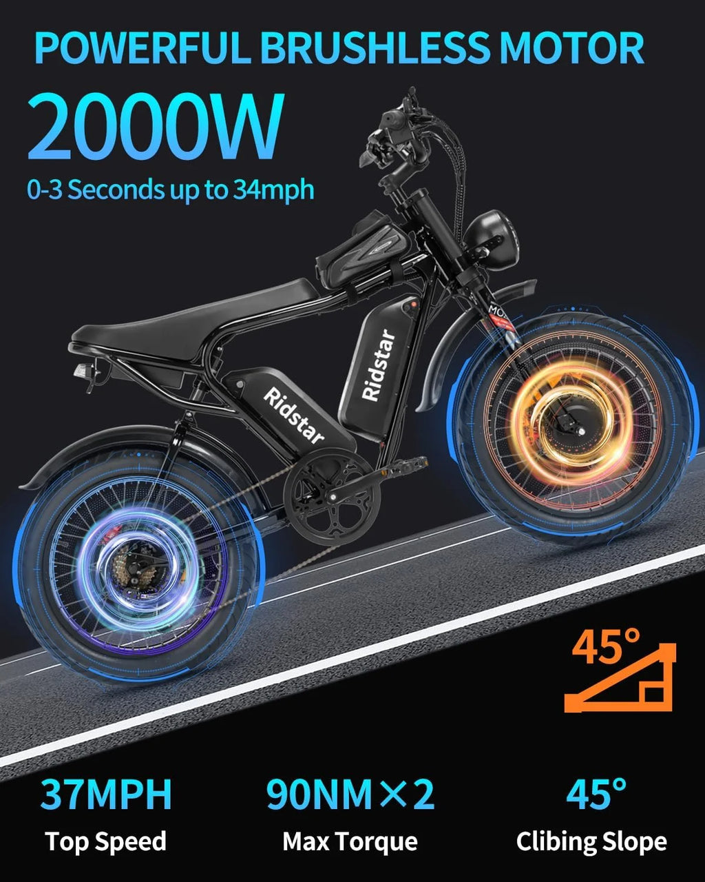Adult Electric Bike 20" Fat Tire 750W Full Suspension G6179