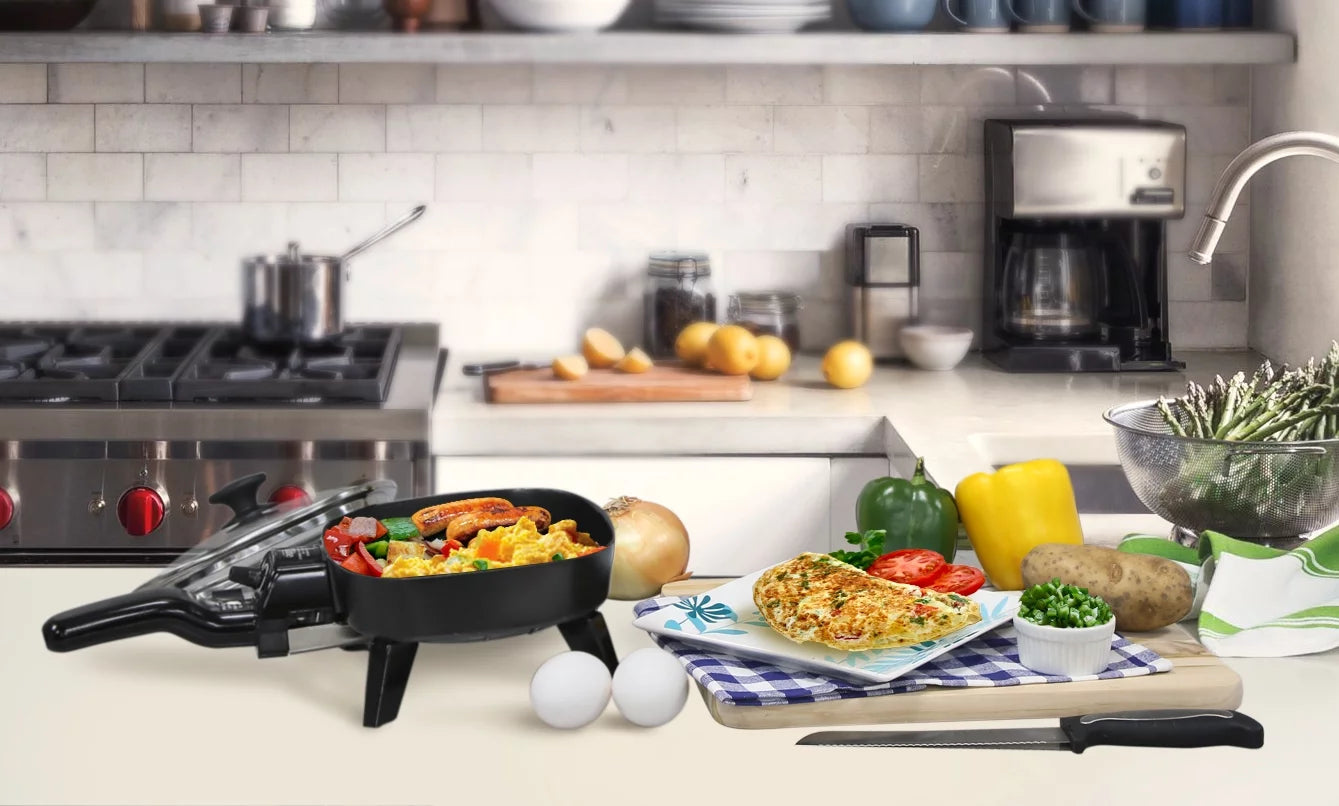 7" Electric Skillet with Glass Lid V94557