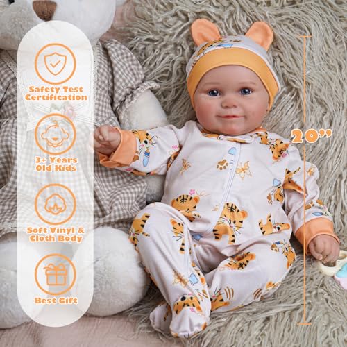 20 Inch Soft Vinyl Reborn Baby Doll with Accessories for Girls P18941