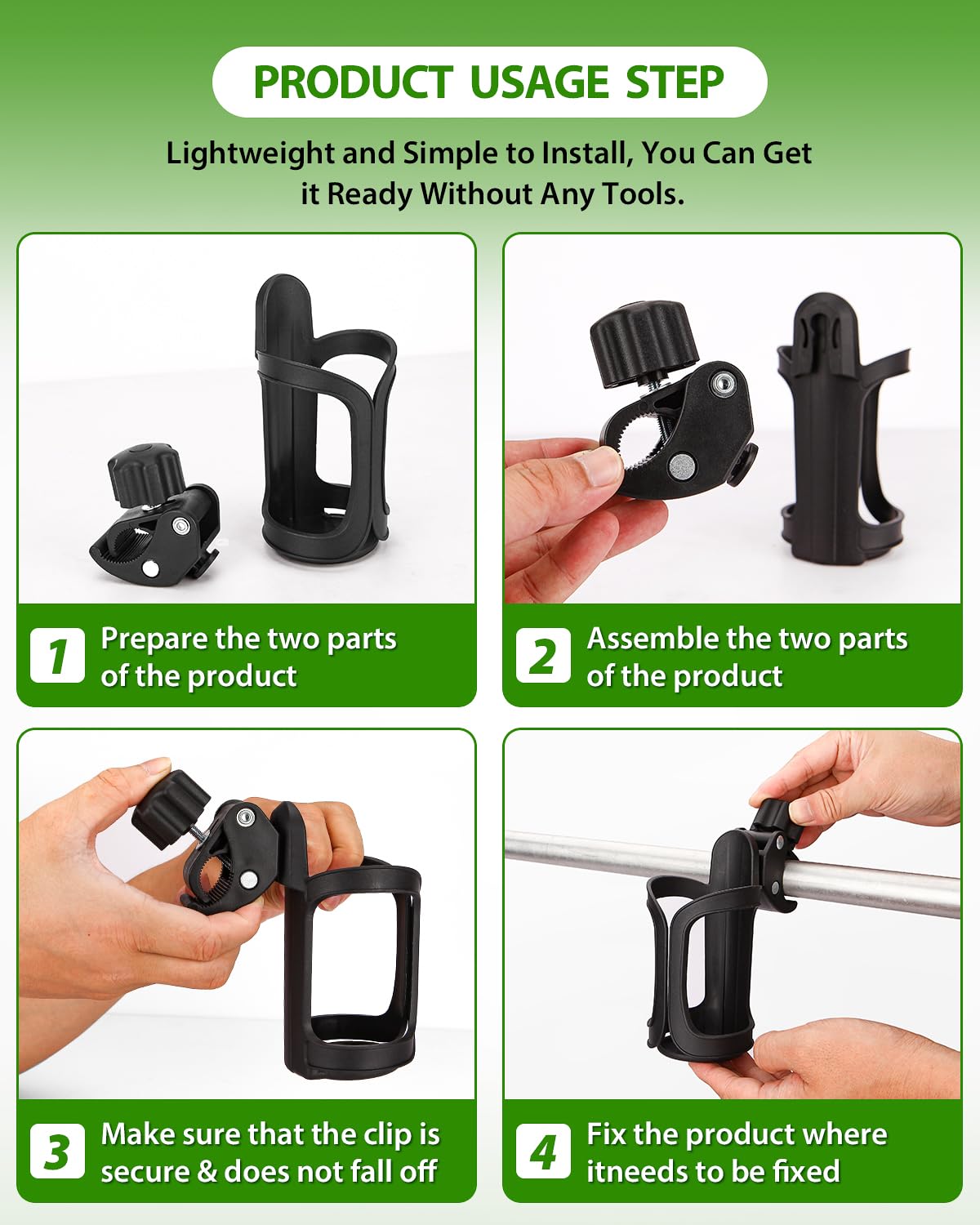 Stroller Drink Holders, Universal Cup and Bottle Holder D304