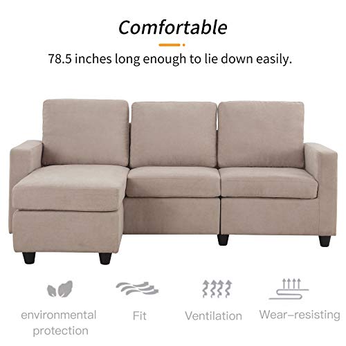 Convertible Sectional Sofa L Shaped Couch with Reversible Chaise U238492