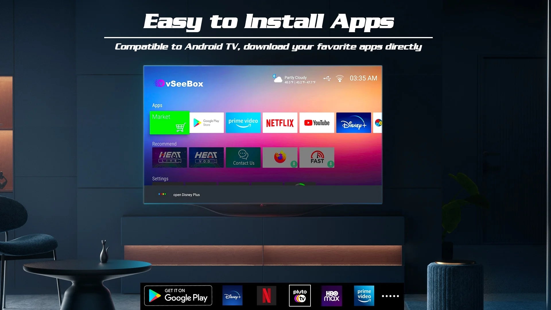Android TV Box Bundle with Voice Remote, 8K HDMI Cable, 64GB Storage U806