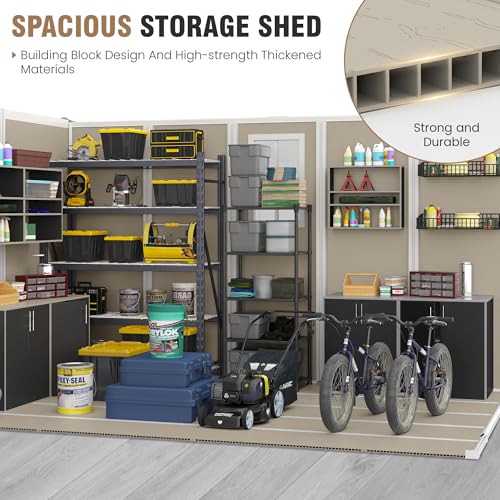 Outdoor Storage Shed 6x6 FT Resin with Floor and Lockable Door Z166