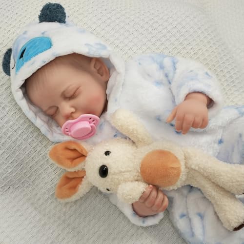 22-inch Realistic Reborn Baby Doll with Cloth Body and Feeding Accessories N28144