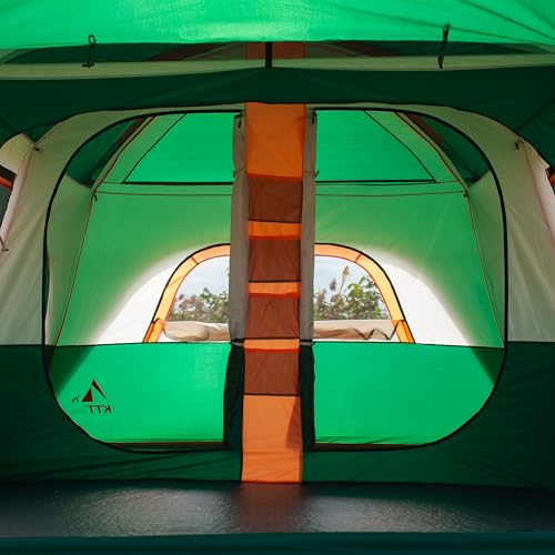 Extra Large Family Cabin Tent 2 Rooms 3 Doors 3 Windows Waterproof for Camping H460