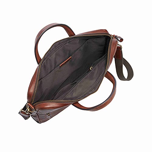 Men's Leather Messenger Briefcase Laptop Bag A46922