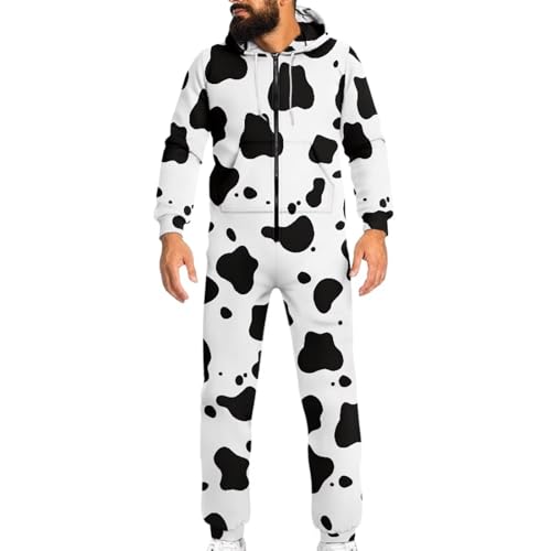 Adult Onesie Hooded One-Piece Pajama Zipper Jumpsuit for Men and Women I930