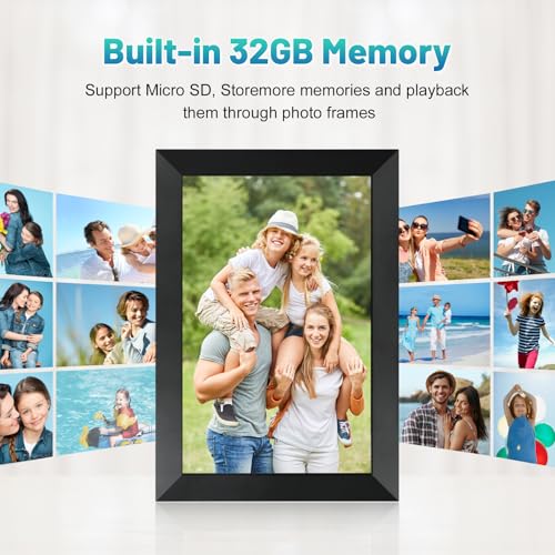 WiFi Digital Photo Frame 10.1 Inch IPS HD Touch Screen with 32GB Storage O9566