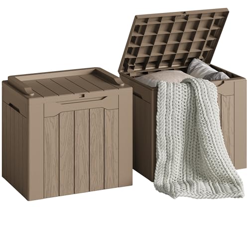 30 Gallon Waterproof Resin Deck Box for Outdoor Patio and Garden Storage Q30388