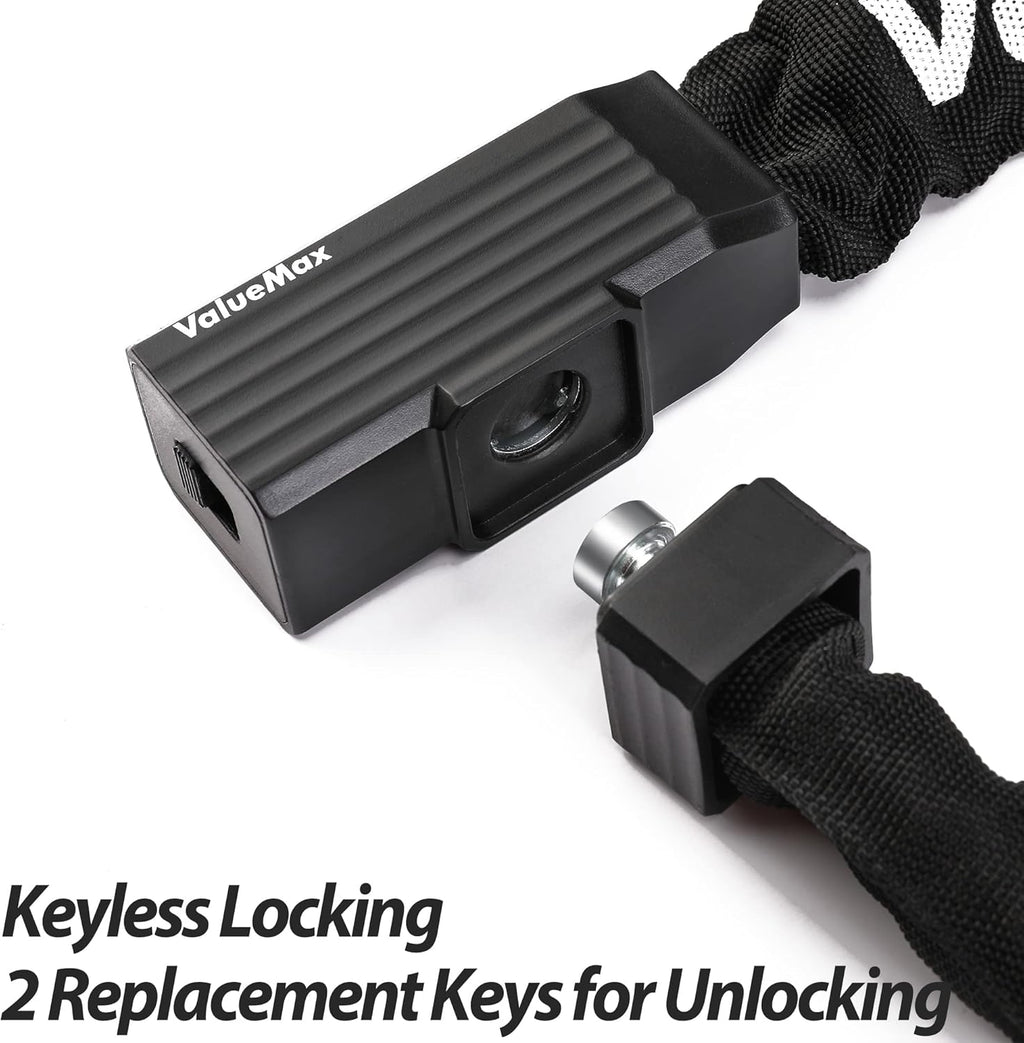 Bike Chain Lock with 2 Keys, 3.2 Feet Heavy Duty Anti Theft Security Lock for Bicycles, Motorcycles, Scooters T221803