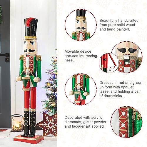 Wooden Nutcracker Decoration 42 Inch Christmas Indoor Outdoor C418758