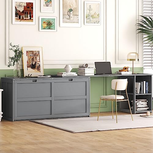 Wall Cabinet Bed with Storage and Bookcase Headboard F651615