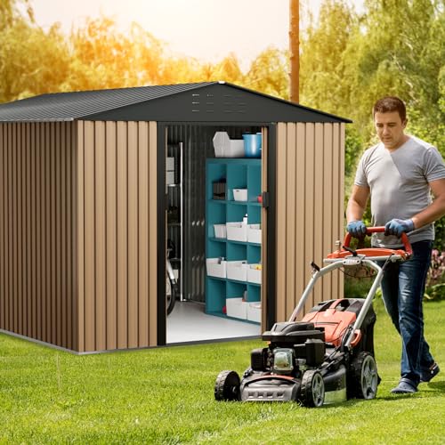 Metal Garden Storage Shed 10x8 ft with Lockable Door K431441