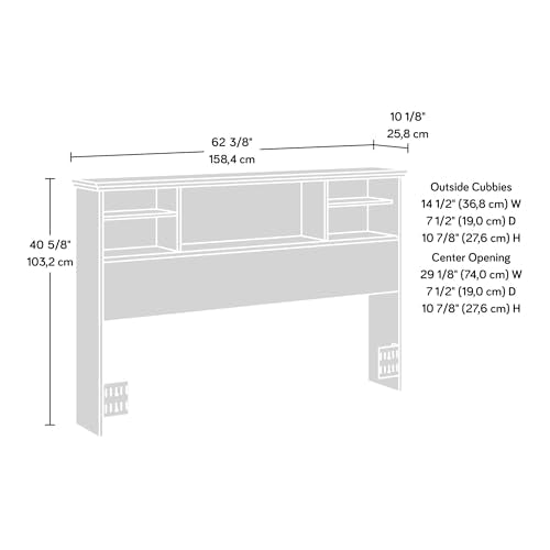 Full/Queen Bookcase Headboard, Grand Walnut Finish N5739