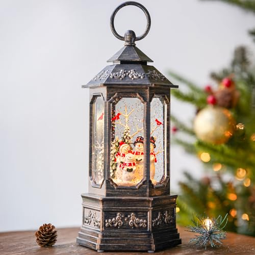 Nutcracker Snow Globe Lantern with Music and Timer Z50315