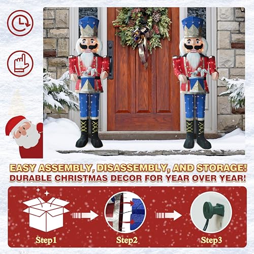 5FT Outdoor Lighted Nutcracker Christmas Decoration with Drum L6088