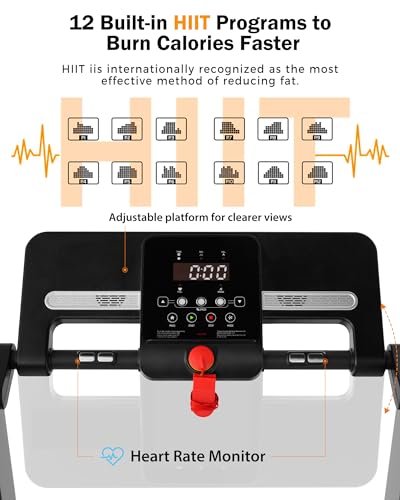 Walking Pad Treadmill for Home, 2.5HP Electric with 12 HIIT Modes, Space Saving, Foldable Z315