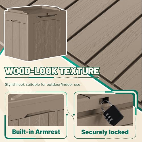 30 Gallon Waterproof Resin Deck Box for Outdoor Patio and Garden Storage Q30388