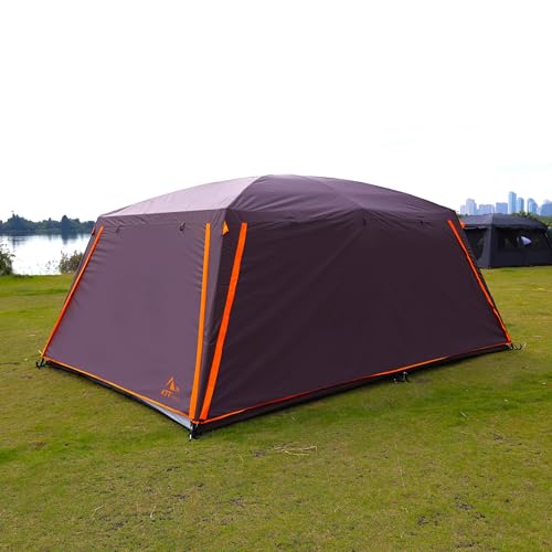 Extra Large Family Cabin Tent for Camping, 2 Rooms, 3 Doors, Waterproof E6603