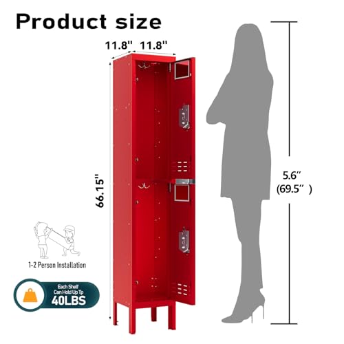 5-Door Steel Storage Locker with Hooks and Card Slots M92401