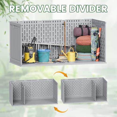 30 Gallon Waterproof Resin Deck Box for Outdoor Patio and Garden Storage Q30388