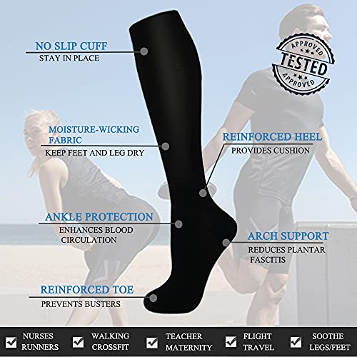 3 Pack Copper Compression Socks for Women and Men Circulation B1194