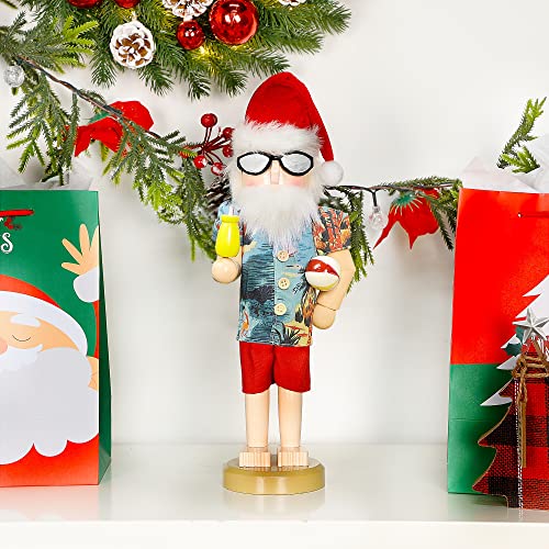 14 Inch Christmas Nutcracker Figures, Wooden Santa Chef Holding Gingerbread Men, Tabletop Centerpiece Decor R14704