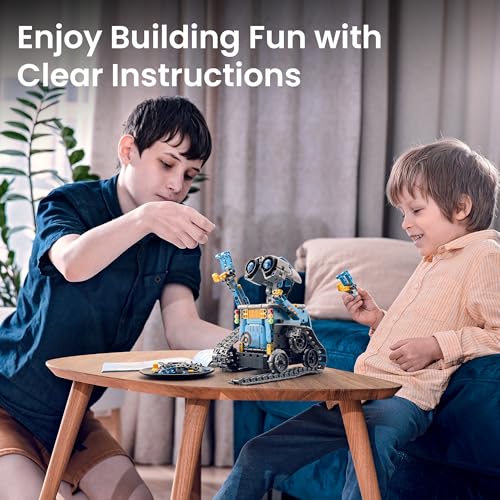 Robot Building Kit with Remote Control STEM Gifts for Boys Ages 8-12, 488 Pieces - Blue P464