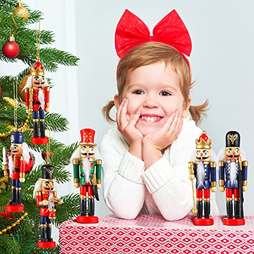 Christmas Nutcracker Ornament Wooden Soldier Hanging Decorations (12 Pcs) U493935