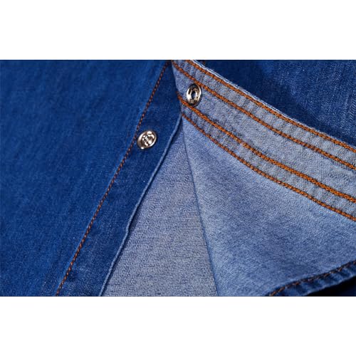 Men's Long Sleeve Snap Denim Shirt E72448