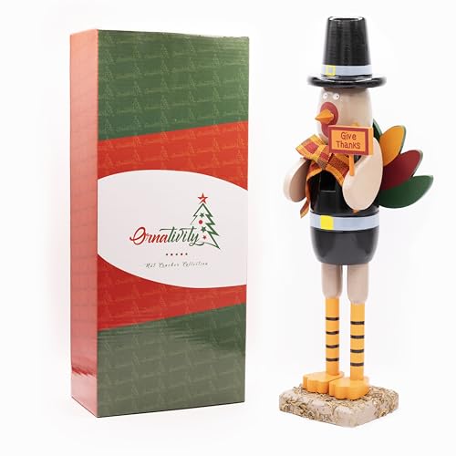 Thanksgiving Turkey Nutcracker Wooden Holiday Table Decor D96230