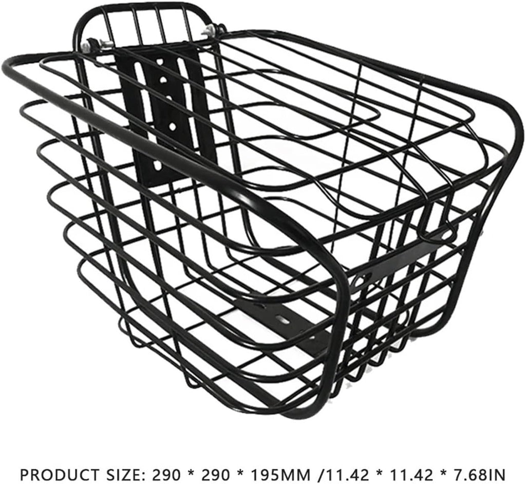 Large-Capacity Metal Bike Front Basket with Cover S122911