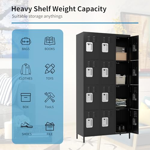 Steel Lockers for Employees, Lockable Storage Cabinet with Assembly X270