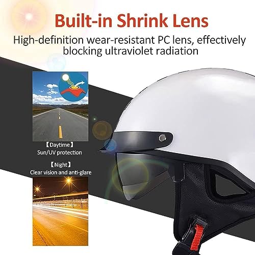 Retro Half Helmet Open Face with Sun Visor for Men Women M83500