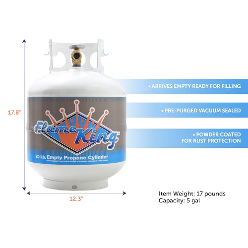 20 lb Steel Propane Tank Cylinder with Type 1 Valve for Grills and BBQs J64752
