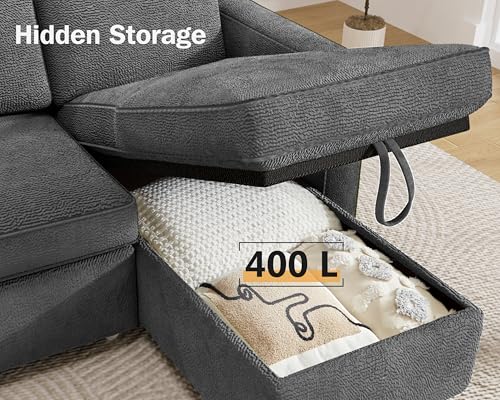 81" Sleeper Sofa Bed with Pull Out Bed, L Shaped Sectional, Chenille Green C110