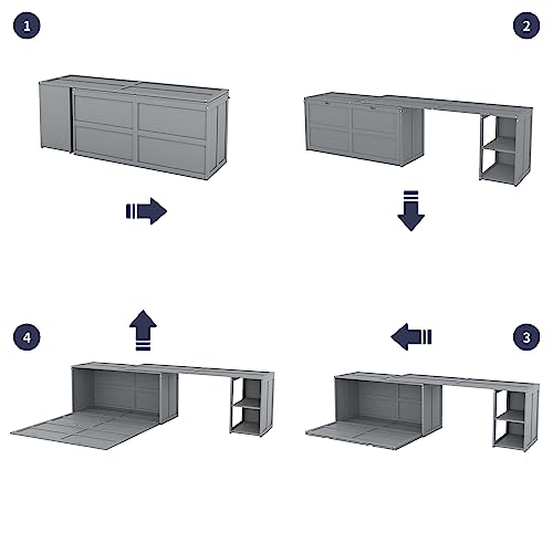 Wall Cabinet Bed with Storage and Bookcase Headboard F651615