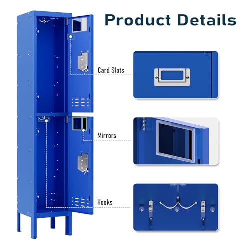 5-Door Steel Storage Locker with Hooks and Card Slots M92401