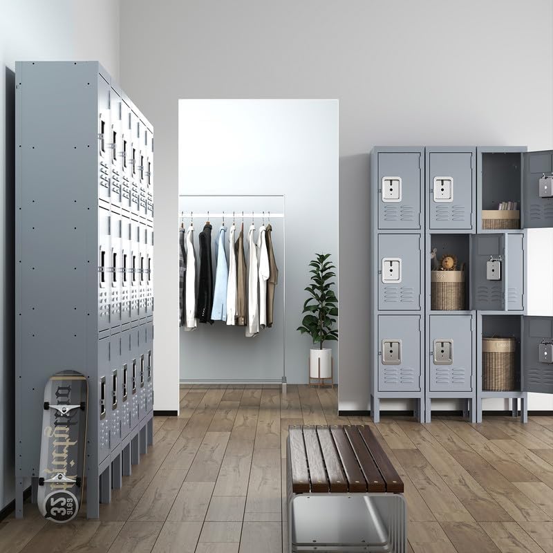 Steel Lockers for Employees, Lockable Storage Cabinet with Assembly X270