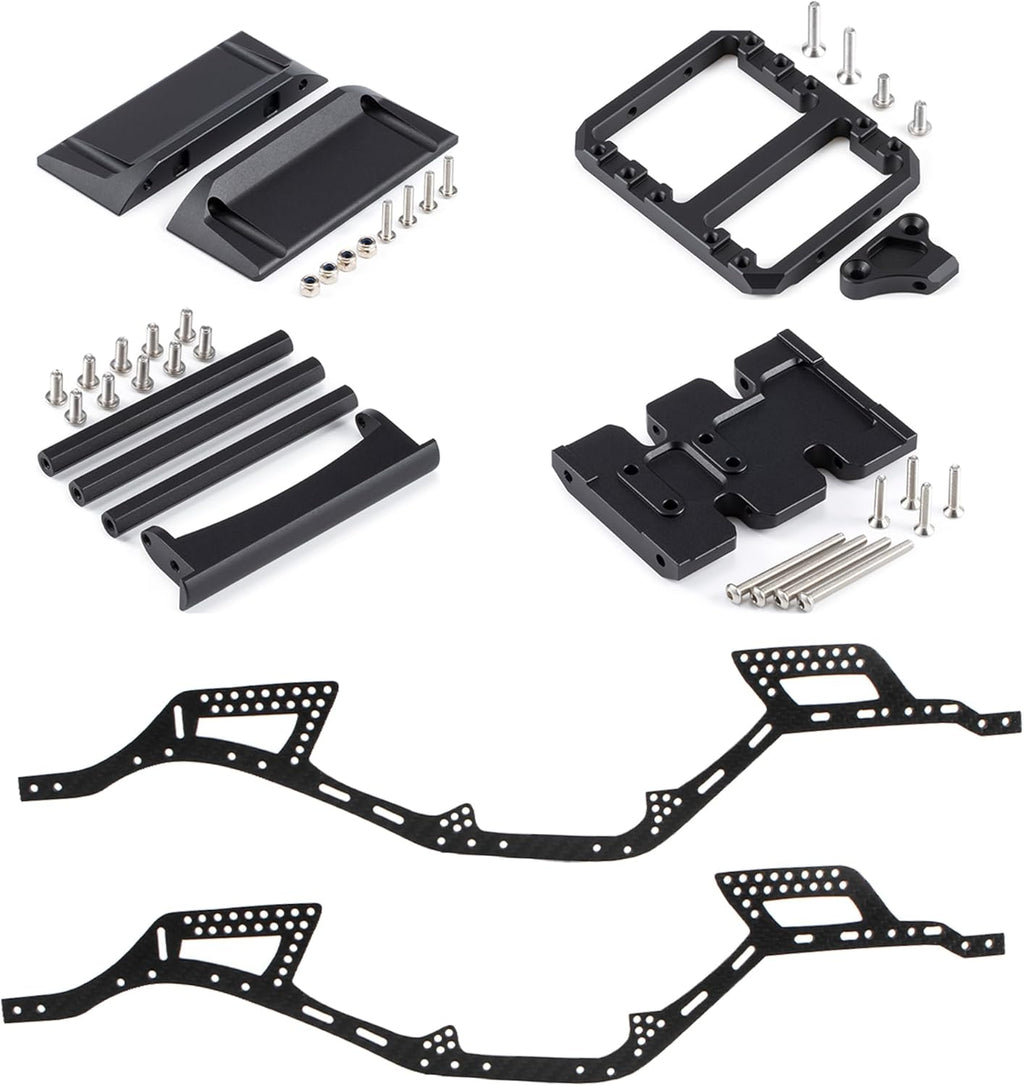 1/10 RC Carbon Fiber LCG Chassis Frame Girder Kit,RC Frame Chassis Set for 1/10 RC Crawler SCX10 II Element Enduro Trail Truck Servo on Axle Mount (Chassis Kit)