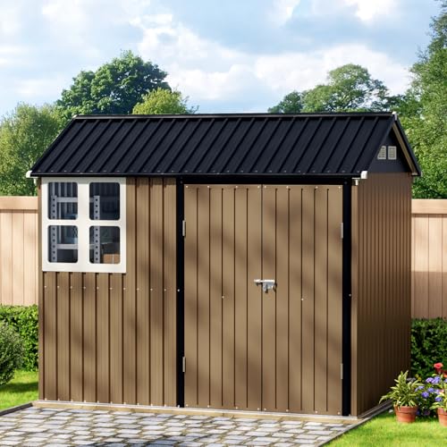 Outdoor Steel Storage Shed with Lockable Doors and Windows E249038