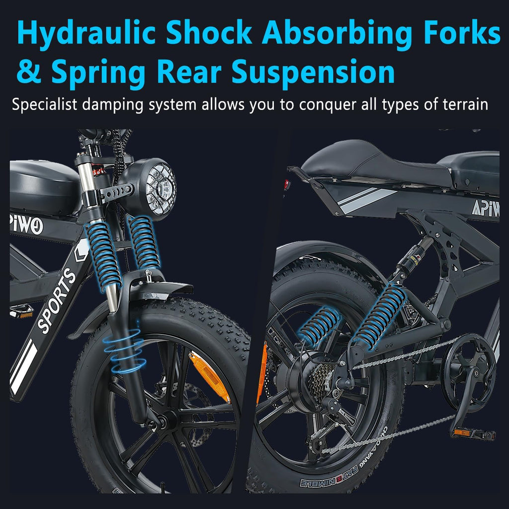 Electric Bike for Adults, 20" Fat Tire, 1000W Motor, 48V 20Ah Battery L469